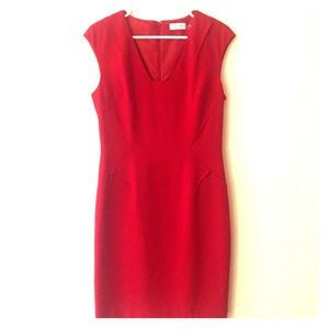Calvin Klein Red Knee Length Dress